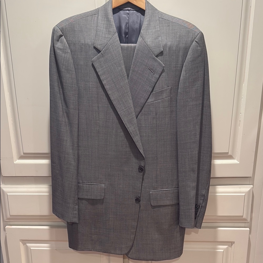 Gray Wool Notched Lapel Suit